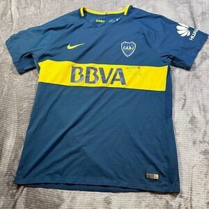 Nike Boca Juniors 2017-18 Home Jersey Blue BBVA Soccer Shirt Mens XL Autographed